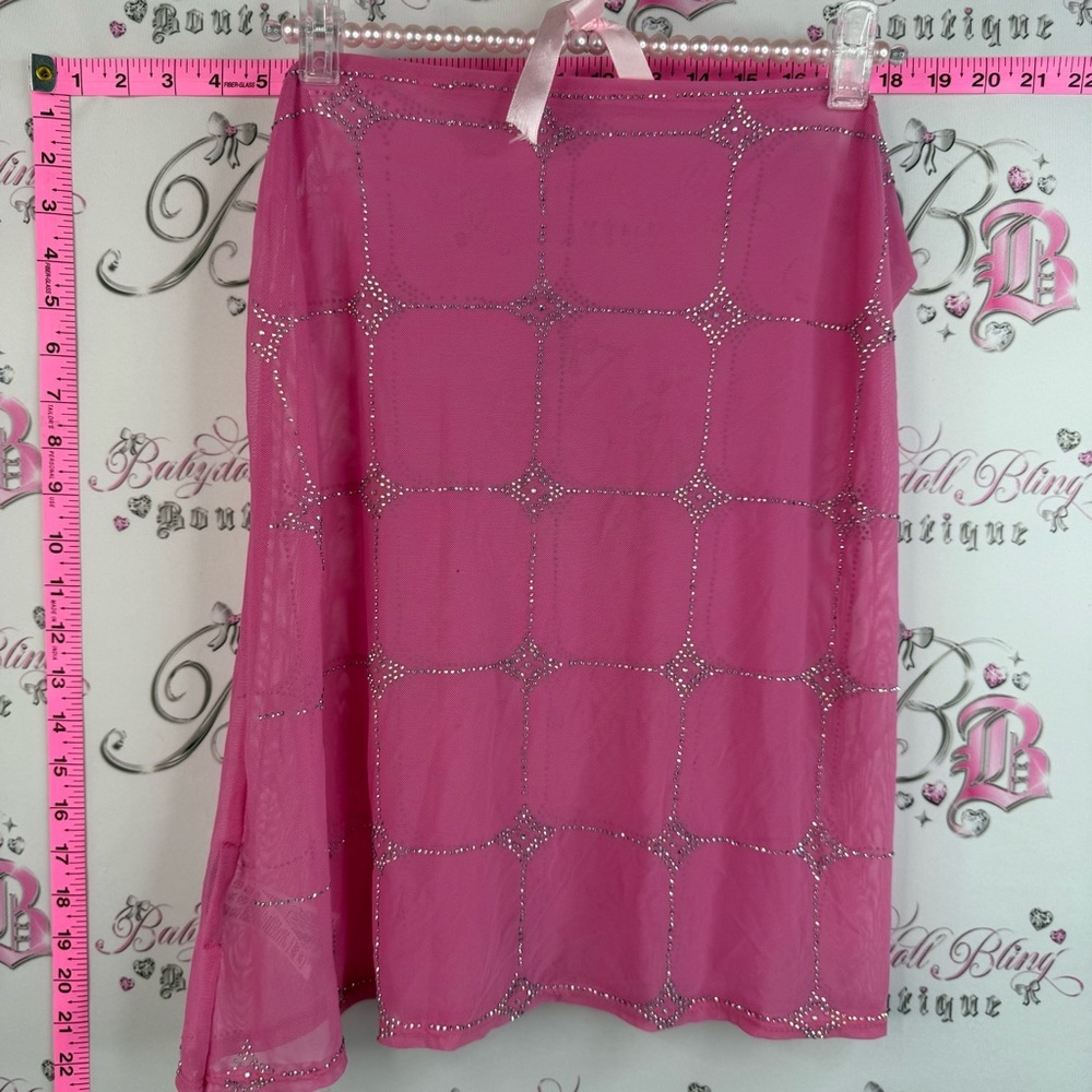 Miniso scarf scarve wrap circle style rhinestone Sheer Pink Beaded Wrap Scarf